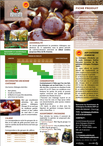 FICHE PRODUIT CHATAIGNE D'ARDECHE AOP