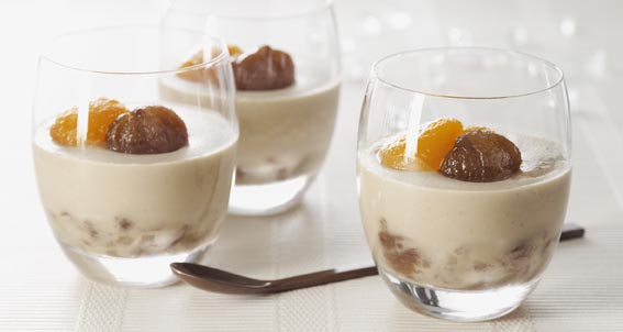 Verrine à la châtaigne et abricots confits