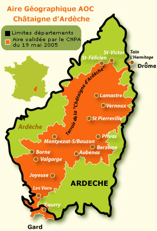 Le terroir de la Châtaigne d'Ardèche